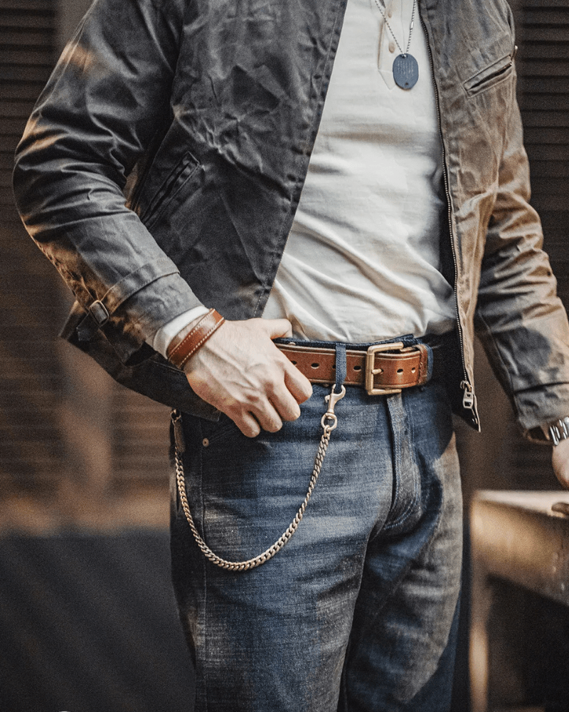 Raw denim jeans