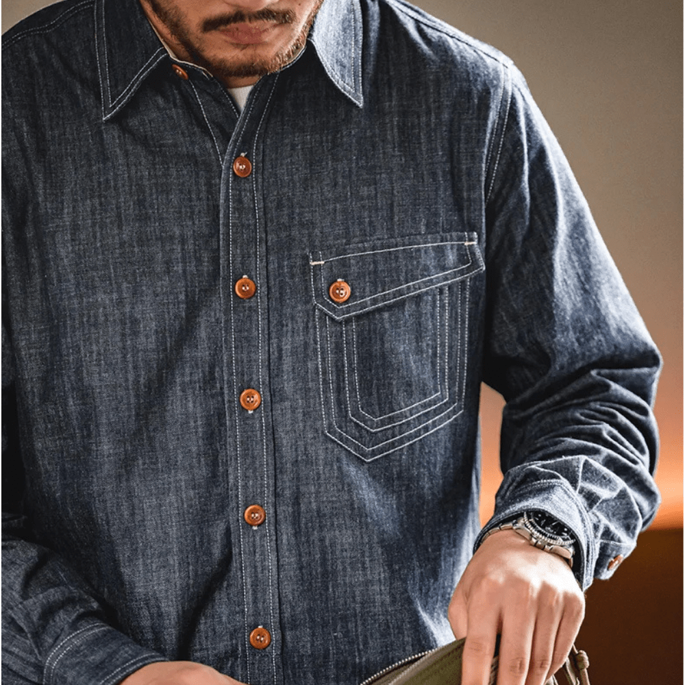 Retro denimskjorta för män