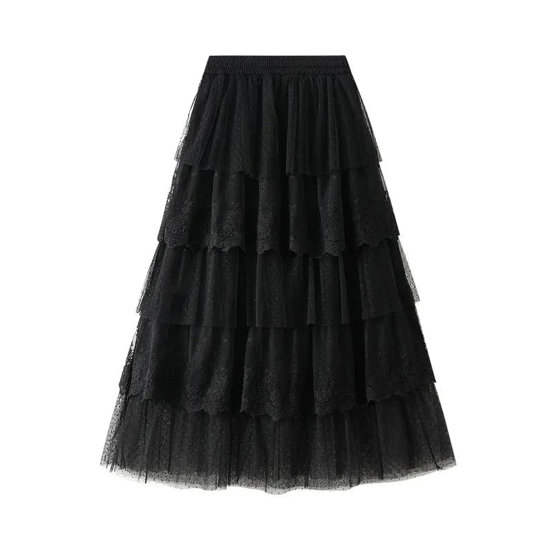 Romantisk kjol Svart / One Size