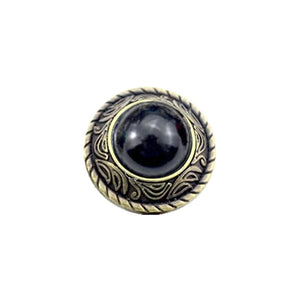 Runt concho i retrodesign med imitationsturkos Guld och svart / 12mm