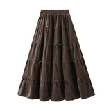 Sammetskjol med rosetter Khaki / One Size