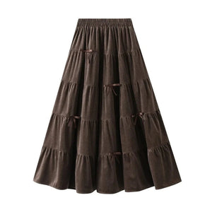 Sammetskjol med rosetter Khaki / One Size