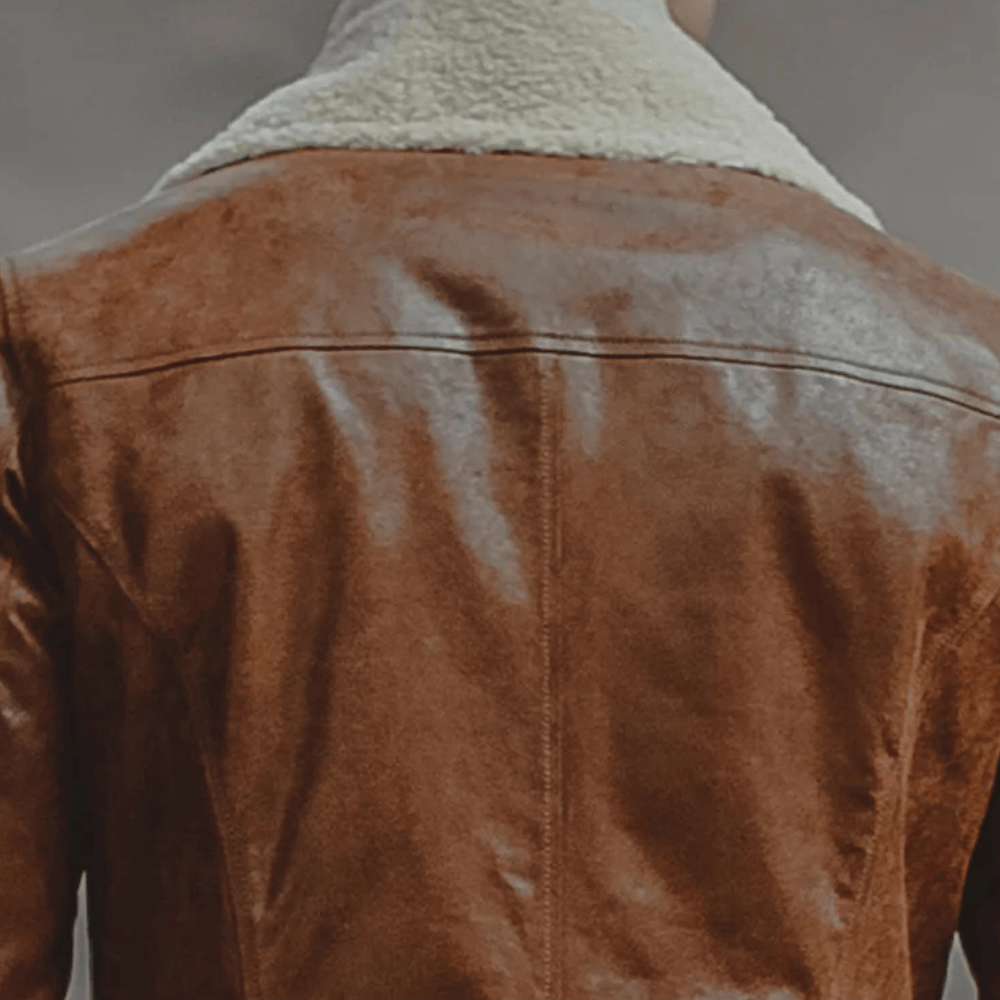 Shearling jacka brun