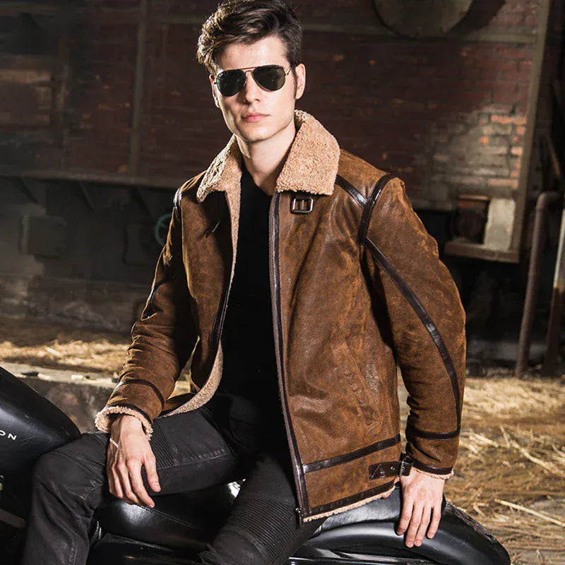 Shearling jacka herr