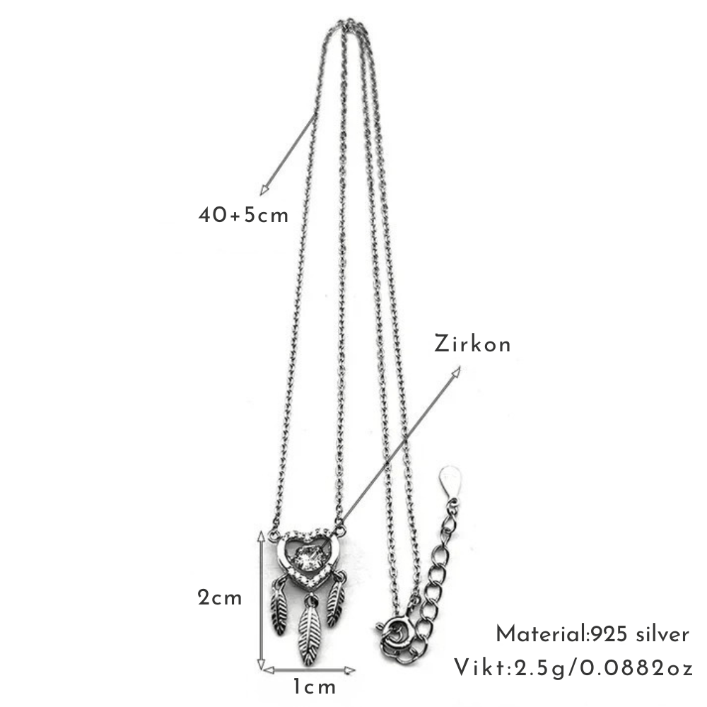 Silverhalsband drömfångare hjärta Silver