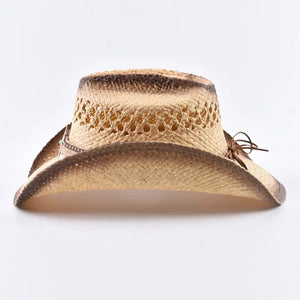 Strå cowboyhatt med stjärna Naturhalm / One Size