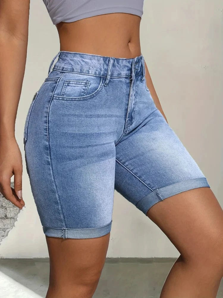 Stretch jeans shorts