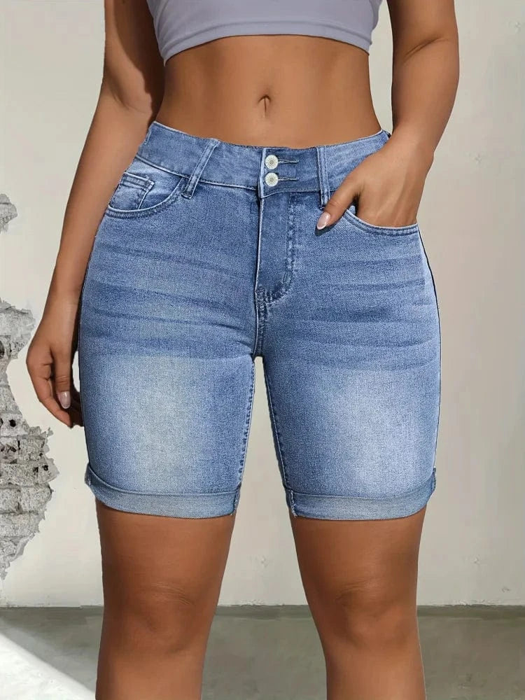 Stretch jeans shorts Blå / XS