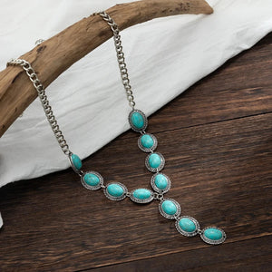 Turkos sten halsband Silver med turkosblå