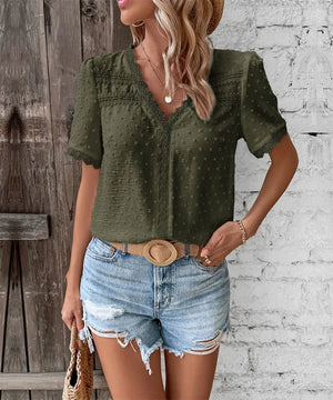 V ringad blus dam