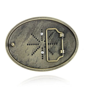 Vintage bältesspänne cowboy initial A Antikguld