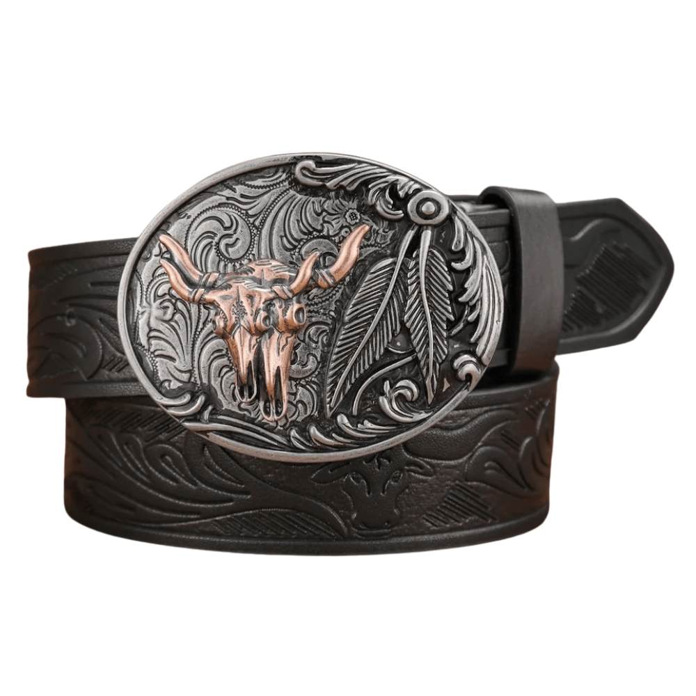 Vintage cowboybälte Svart / 120cm