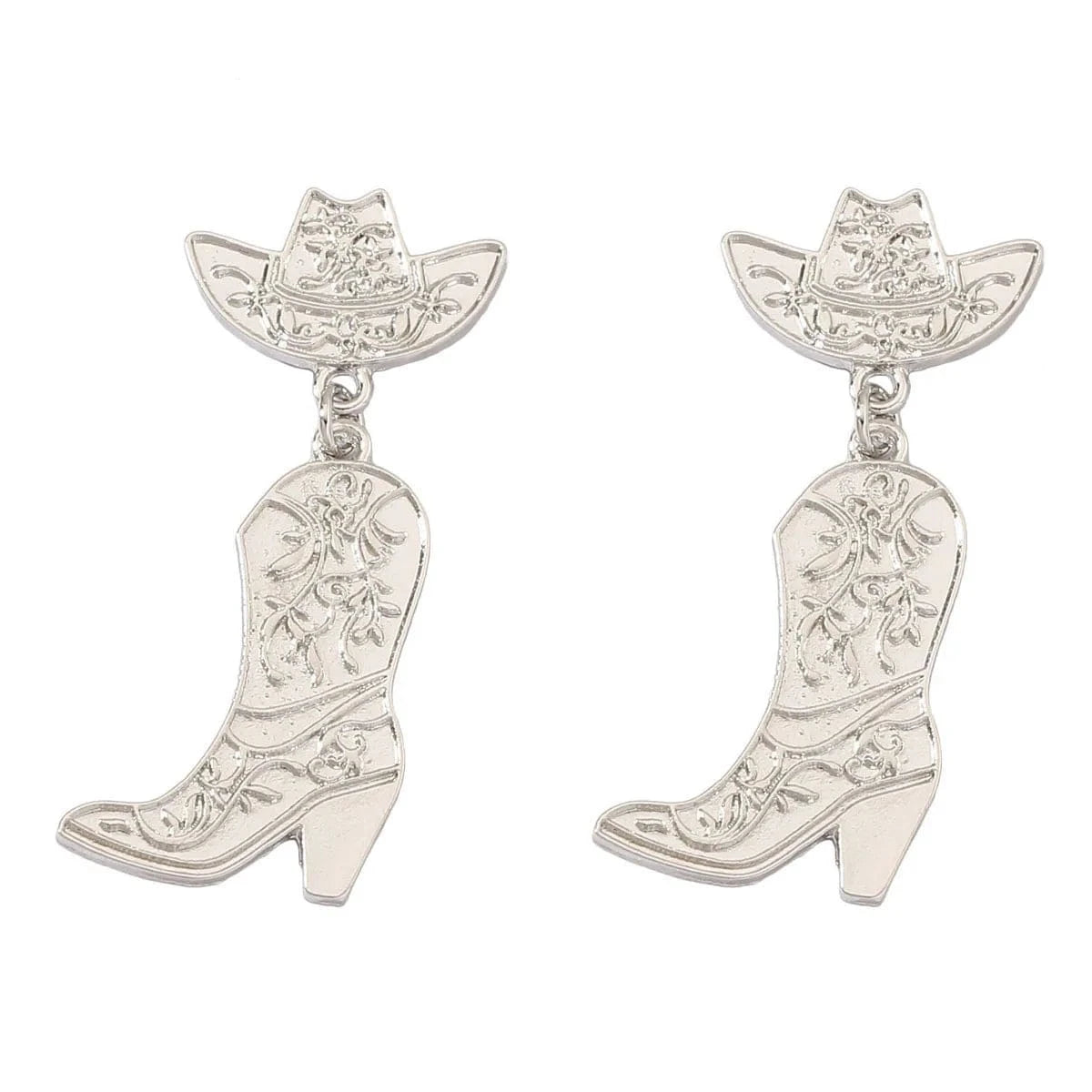 Western boot örhängen Silver