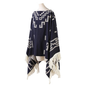 Western poncho Marinblå / One Size