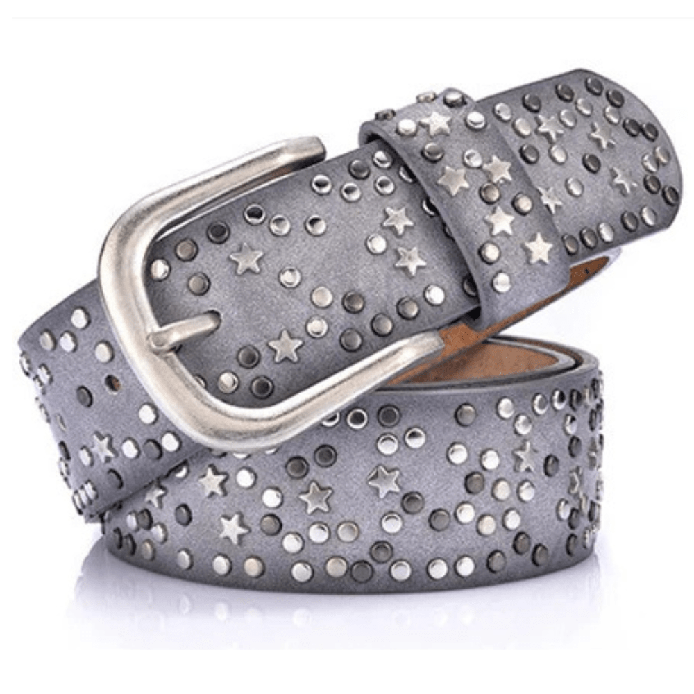 Westernbälte i läder med nitar i vintage-stil