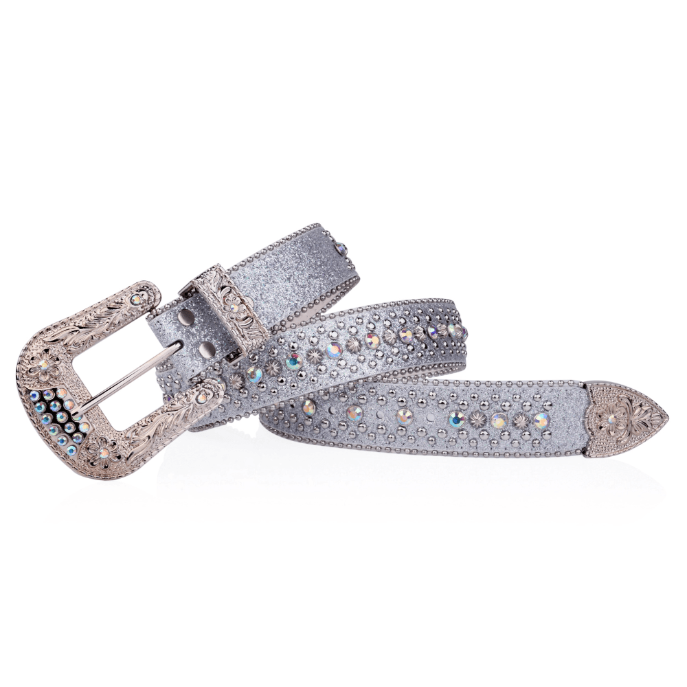 Westernbälte med glittriga rhinestones