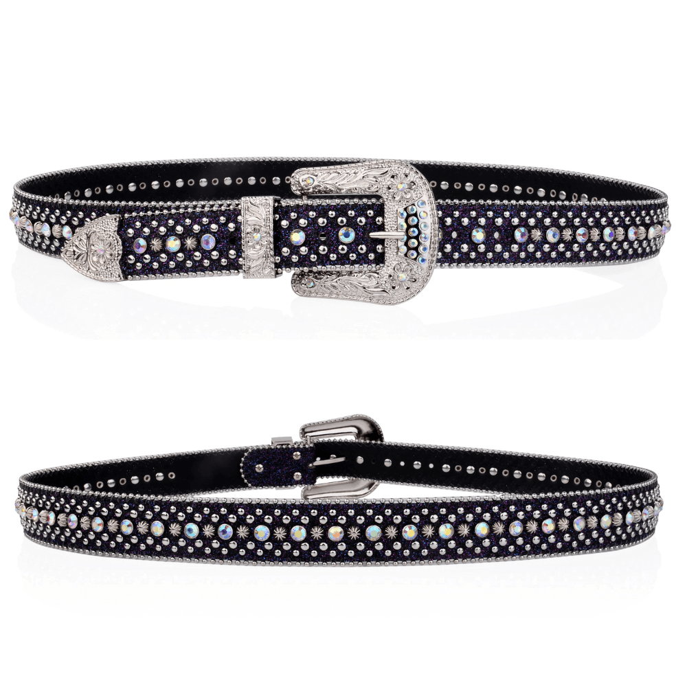 Westernbälte med glittriga rhinestones