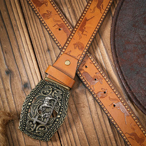 Westernbälte med häst och cowboy