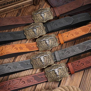 Westernbälte med tjurspänne