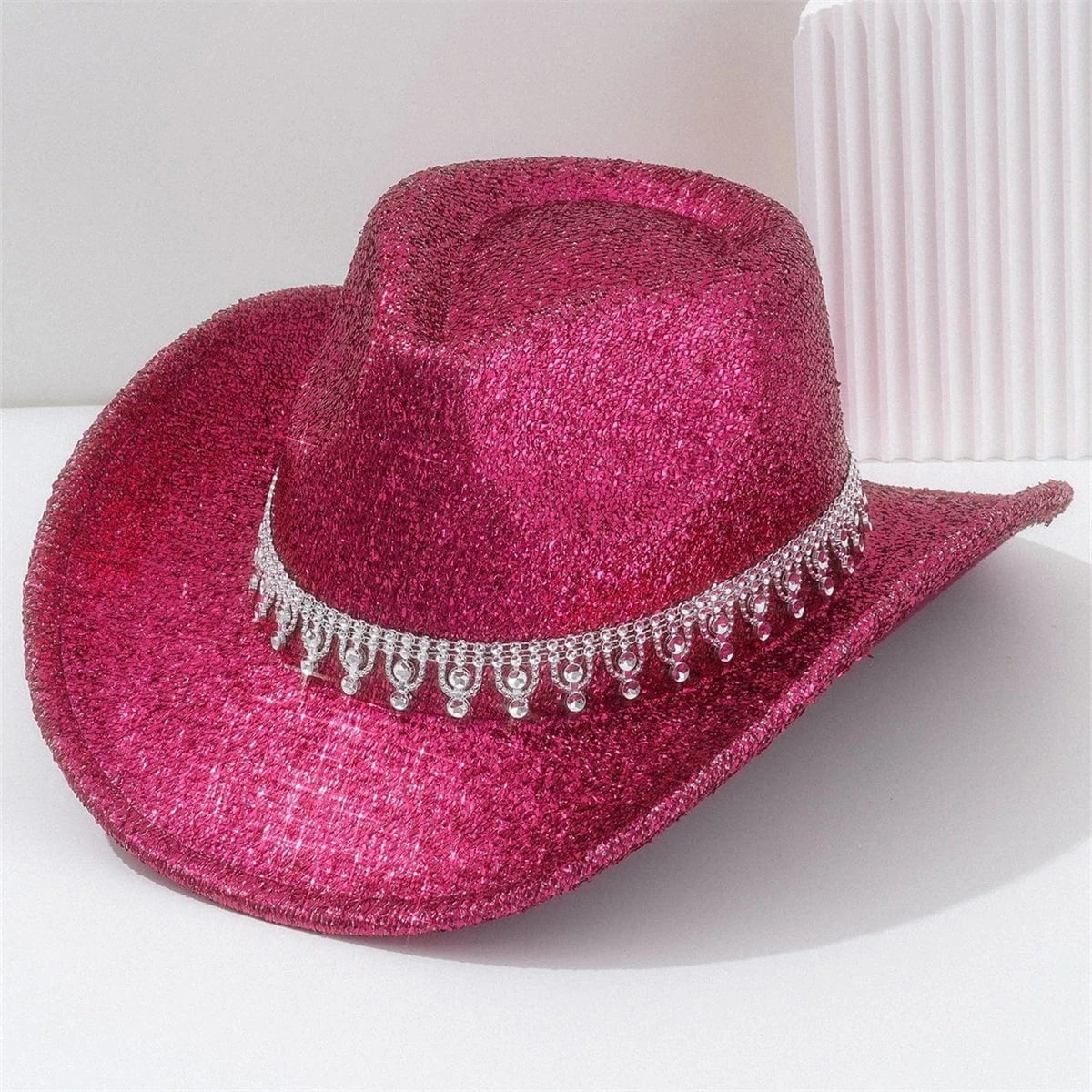 Westernhatt dam med strass 56-58cm / Fuchsia