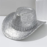 Westernhatt dam med strass 56-58cm / Silver