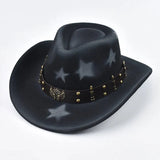 Westernhatt med Stjärnmotiv Svart / Kan justeras