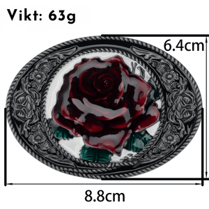 Westernläderbälte med rosenspänne
