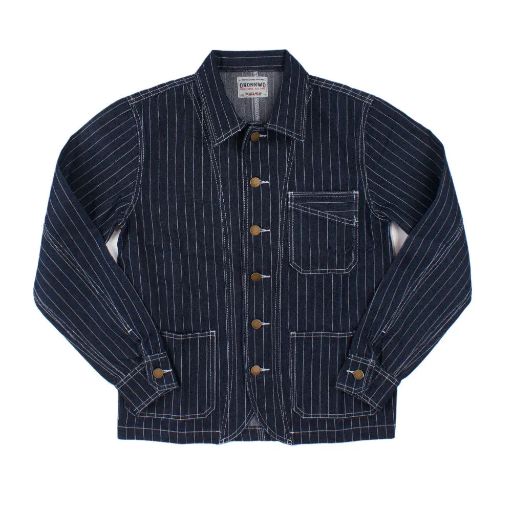 Workwear denim skjorta Mörkblå randig / 36